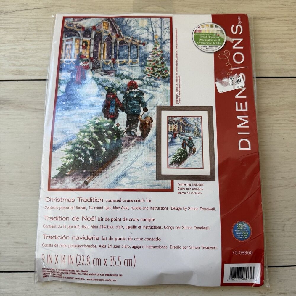 Dimensions Counted Cross Stitch Kit - Christmas Tradition 9”x14” New